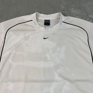 Nike Shirt Mens Large White Dri-FIT Athletic Training Running Tee Short Sleeve